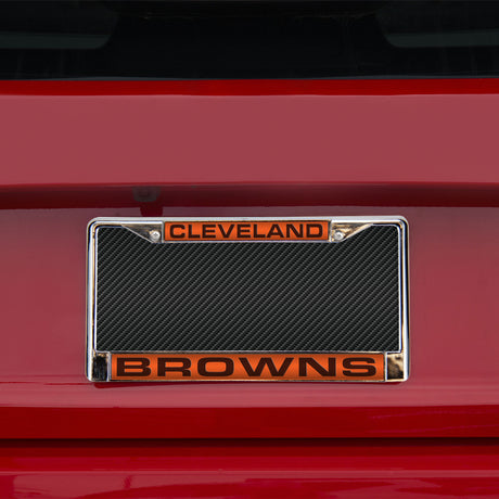 NFL Cleveland Browns Laser Cut Chrome License Plate Frame Fan Gear NFL Cleveland Browns