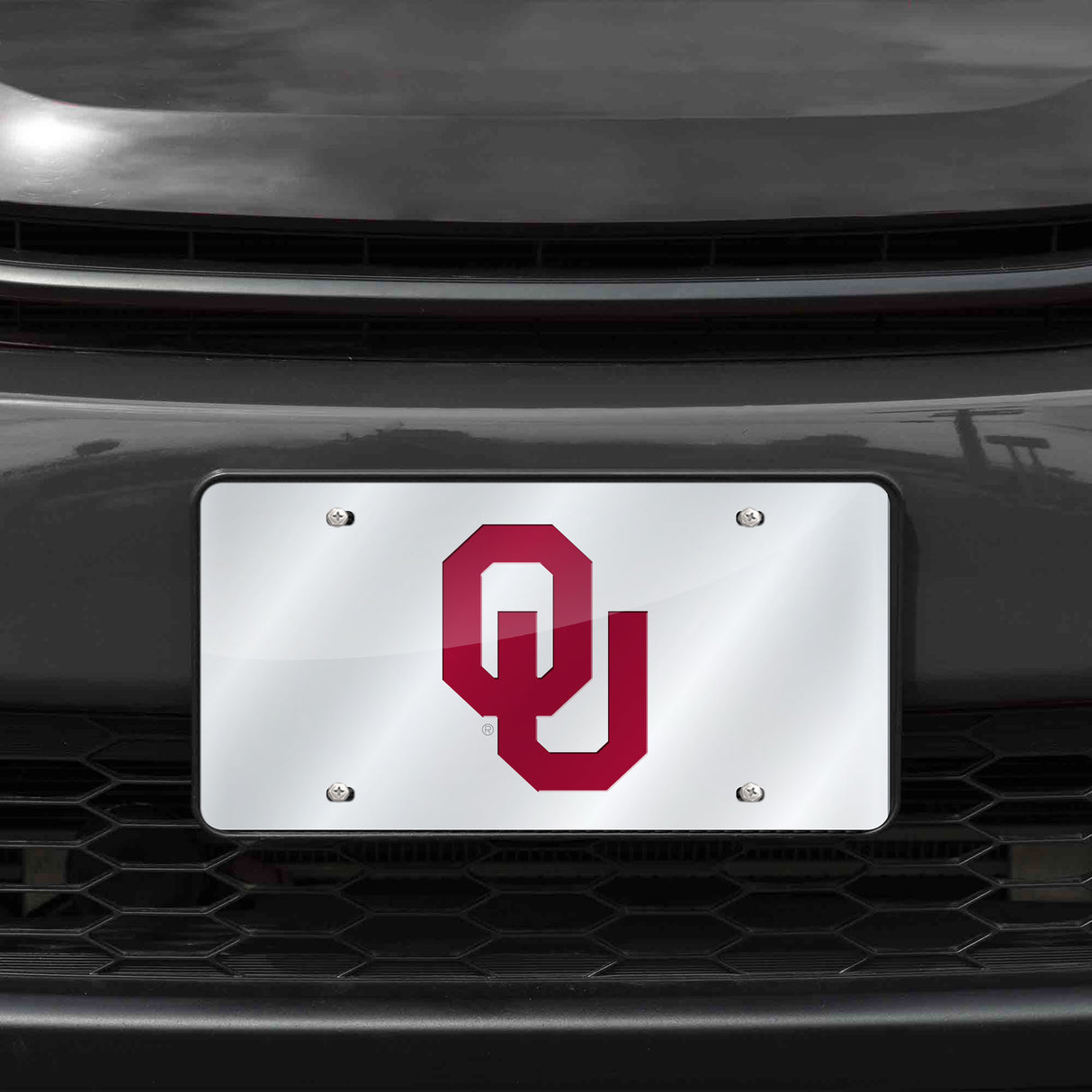 NCAA Oklahoma Sooners Silver Laser Cut Automobile Tag Fan Gear NCAA Oklahoma Sooners