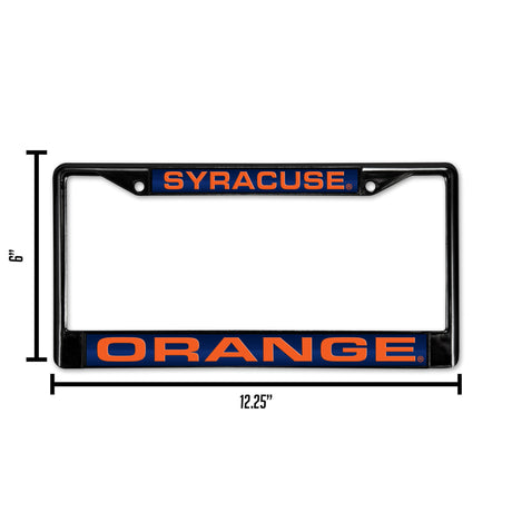 NCAA Syracuse Orange Laser Cut Black Chrome License Plate Frame Fan Gear NCAA Syracuse Orange