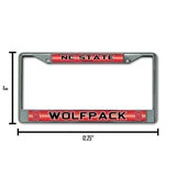 NCAA North Carolina State Wolfpack Chrome Glitter License Plate Frame Fan Gear NCAA North Carolina State Wolfpack