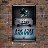 NHL San Jose Sharks Large Metal Sign Fan Gear NHL San Jose Sharks