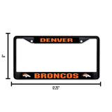 NFL Denver Broncos Black Chrome License Plate Frame Fan Gear NFL Denver Broncos