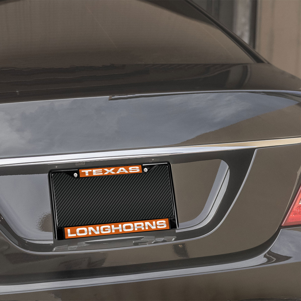 NCAA Texas Longhorns Laser Cut Black Chrome License Plate Frame Fan Gear NCAA Texas Longhorns