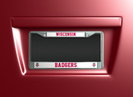 NCAA Wisconsin Badgers Chrome License Plate Frame Fan Gear NCAA Wisconsin Badgers