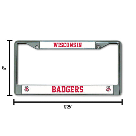 NCAA Wisconsin Badgers Chrome License Plate Frame Fan Gear NCAA Wisconsin Badgers
