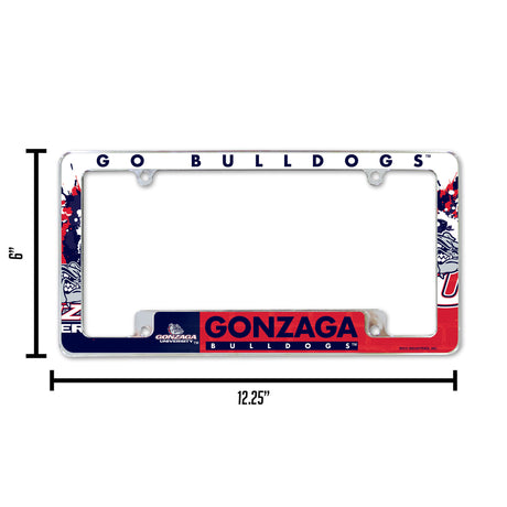 NCAA Gonzaga Bulldogs - Zags All Over Chrome Frame Fan Gear NCAA Gonzaga Bulldogs