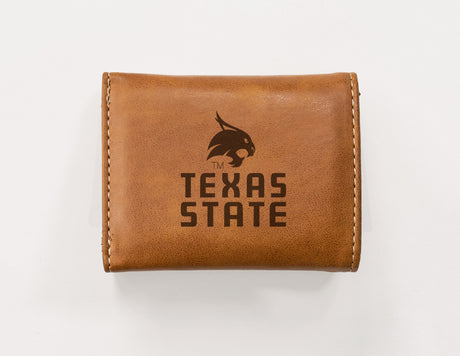 NCAA Texas State Bobcats Laser Engraved Tri-Fold Wallet Fan Gear NCAA Texas State Bobcats