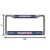 NCAA Connecticut Huskies - UCONN Chrome Glitter License Plate Frame Fan Gear NCAA Connecticut Huskies