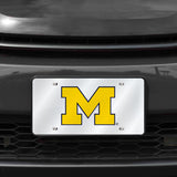 NCAA Michigan Wolverines Silver Laser Cut Automobile Tag Fan Gear NCAA Michigan Wolverines