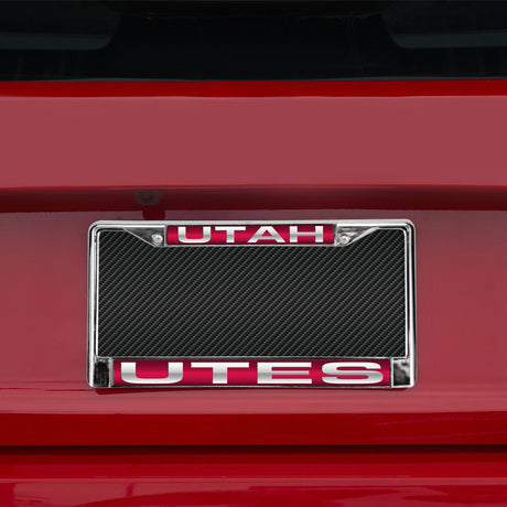 NCAA Utah Utes Laser Cut Chrome License Plate Frame Fan Gear NCAA Utah Utes