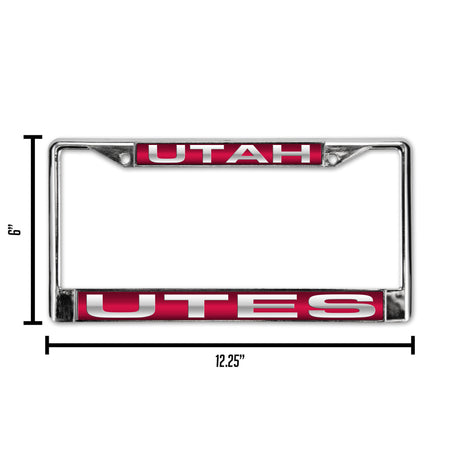 NCAA Utah Utes Laser Cut Chrome License Plate Frame Fan Gear NCAA Utah Utes