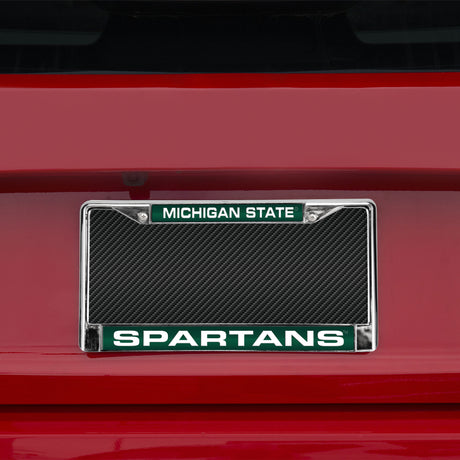 NCAA Michigan State Spartans Laser Cut Chrome License Plate Frame Fan Gear NCAA Michigan State Spartans