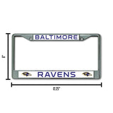 NFL Baltimore Ravens Chrome License Plate Frame Fan Gear NFL Baltimore Ravens