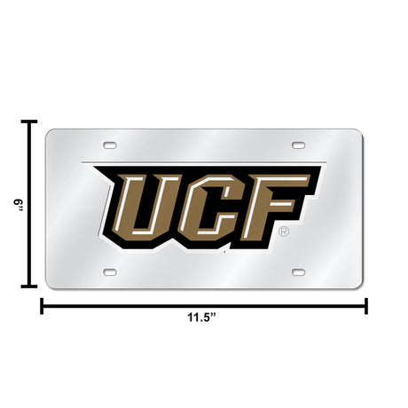 NCAA Central Florida Knights - UCF Silver Laser Cut Automobile Tag Fan Gear NCAA Central Florida Knights