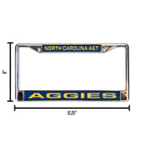 NCAA North Carolina A&T Aggies Laser Cut Chrome License Plate Frame Fan Gear NCAA North Carolina A&T Aggies