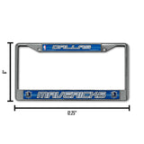 NBA Dallas Mavericks Chrome Glitter License Plate Frame Fan Gear NBA Dallas Mavericks