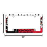 NCAA Cincinnati Bearcats All Over Chrome Frame Fan Gear NCAA Cincinnati Bearcats