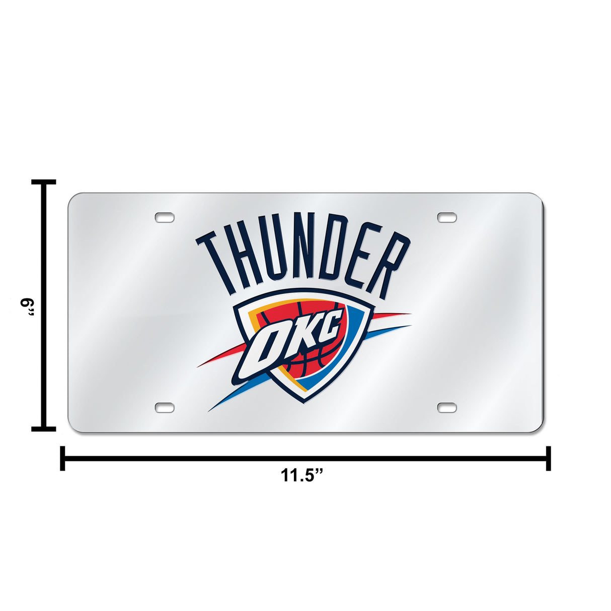 NBA Oklahoma City Thunder Laser Cut Silver License Plate Tag Fan Gear NBA Oklahoma City Thunder