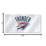 NBA Oklahoma City Thunder Laser Cut Silver License Plate Tag Fan Gear NBA Oklahoma City Thunder