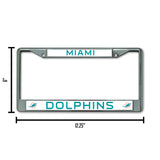 NFL Miami Dolphins Chrome License Plate Frame Fan Gear NFL Miami Dolphins
