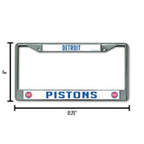 NBA Detroit Pistons Chrome License Plate Frame Fan Gear NBA Detroit Pistons