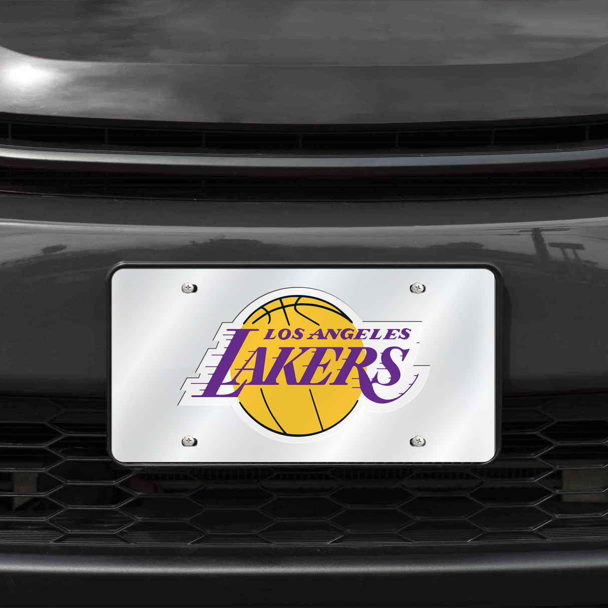 NBA Los Angeles Lakers Laser Cut Silver License Plate Tag Fan Gear NBA Los Angeles Lakers