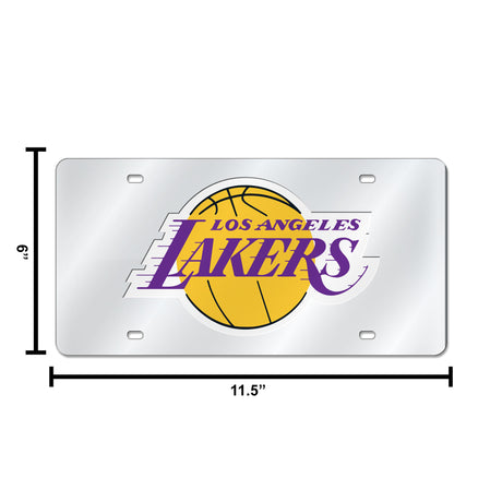 NBA Los Angeles Lakers Laser Cut Silver License Plate Tag Fan Gear NBA Los Angeles Lakers