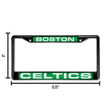 NBA Boston Celtics Laser Cut Black Chrome License Plate Frame Fan Gear NBA Boston Celtics