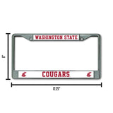 NCAA Washington State Cougars - WSU Chrome License Plate Frame Fan Gear NCAA Washington State Cougars