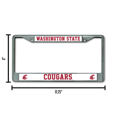 NCAA Washington State Cougars - WSU Chrome License Plate Frame Fan Gear NCAA Washington State Cougars