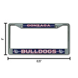 NCAA Gonzaga Bulldogs - Zags Chrome Glitter License Plate Frame Fan Gear NCAA Gonzaga Bulldogs