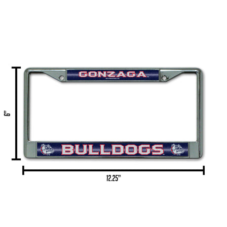 NCAA Gonzaga Bulldogs - Zags Chrome Glitter License Plate Frame Fan Gear NCAA Gonzaga Bulldogs