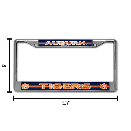 NCAA Auburn Tigers Chrome Glitter License Plate Frame Fan Gear NCAA Auburn Tigers