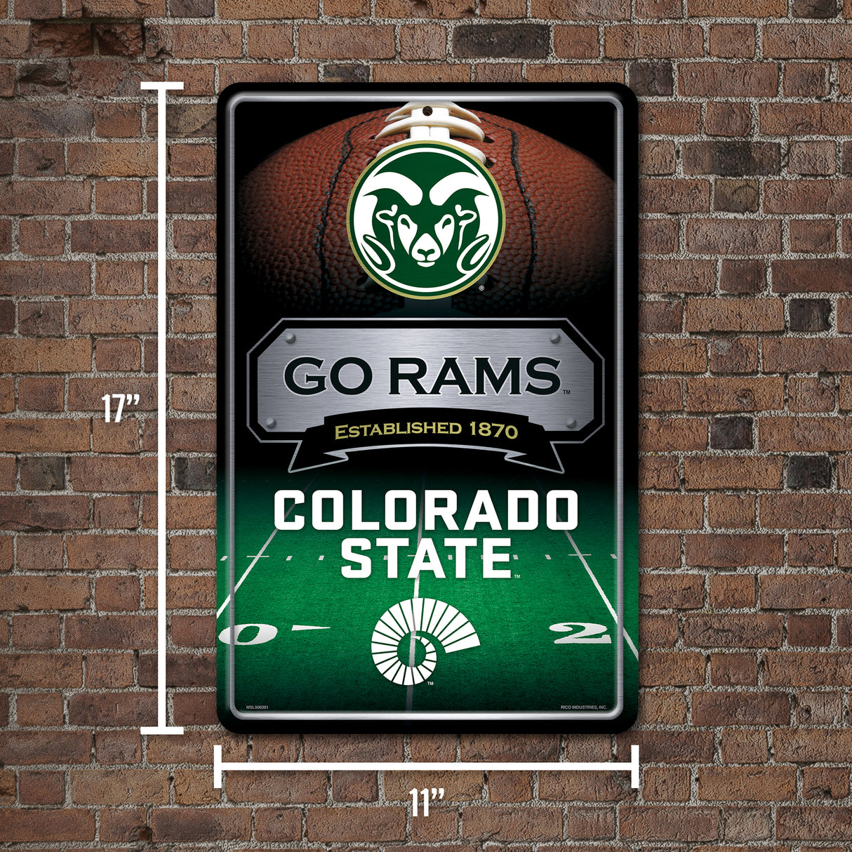 NCAA Colorado State Rams Large Metal Sign