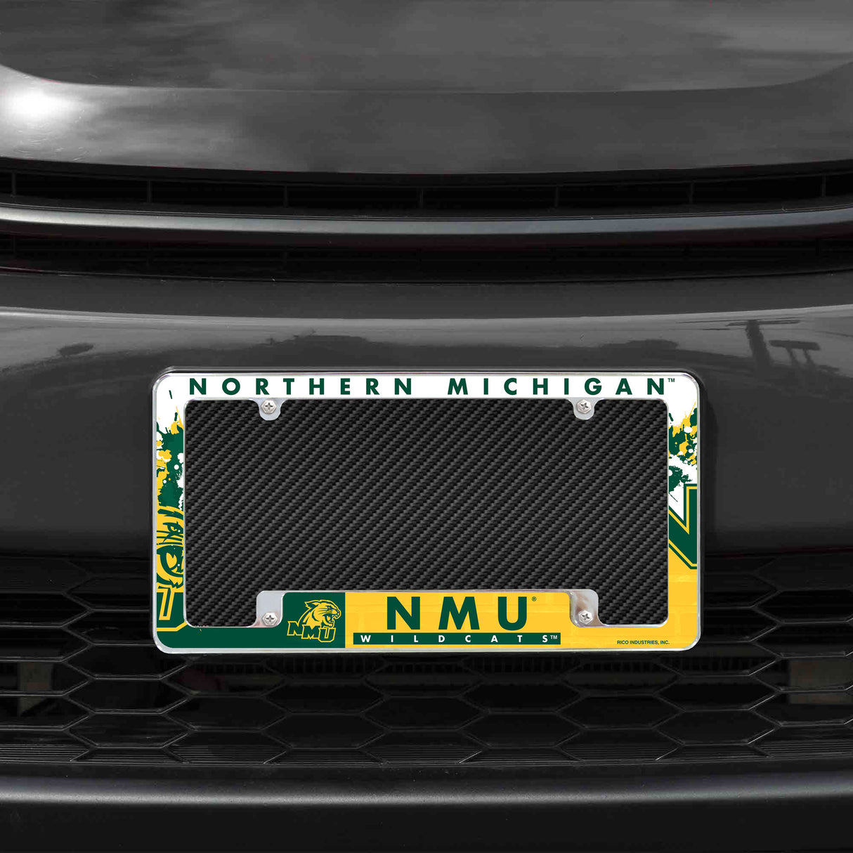 NCAA Northern Michigan Wildcats All Over Chrome Frame Fan Gear NCAA Northern Michigan Wildcats