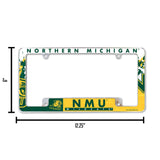 NCAA Northern Michigan Wildcats All Over Chrome Frame Fan Gear NCAA Northern Michigan Wildcats