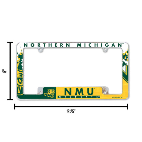 NCAA Northern Michigan Wildcats All Over Chrome Frame Fan Gear NCAA Northern Michigan Wildcats