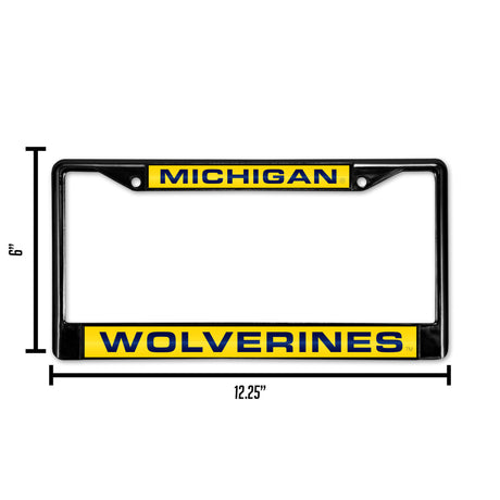 NCAA Michigan Wolverines Laser Cut Black Chrome License Plate Frame Fan Gear NCAA Michigan Wolverines