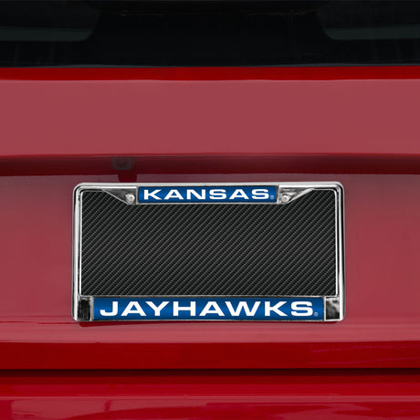 NCAA Kansas Jayhawks Laser Cut Chrome License Plate Frame Fan Gear NCAA Kansas Jayhawks
