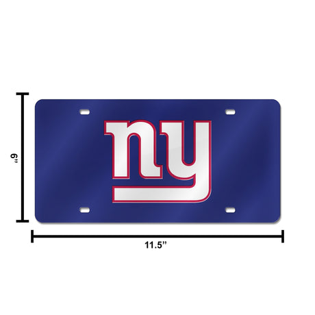 NFL New York Giants Laser Cut License Plate Tag Fan Gear NFL New York Giants