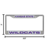 NCAA Kansas State Wildcats - KSU Laser Cut Chrome License Plate Frame Fan Gear NCAA Kansas State Wildcats