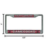 NCAA South Carolina Gamecocks Chrome Glitter License Plate Frame Fan Gear NCAA South Carolina Gamecocks