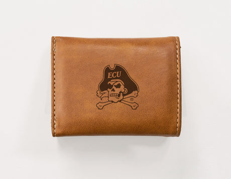 NCAA East Carolina Pirates Laser Engraved Tri-Fold Wallet Fan Gear NCAA East Carolina Pirates