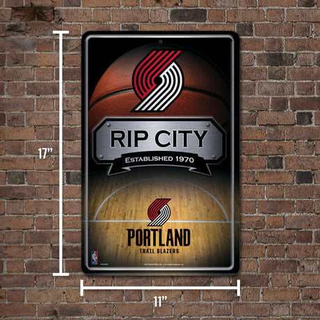 NBA Portland Trail Blazers Large Metal Sign Fan Gear NBA Portland Trail Blazers