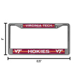 NCAA Virginia Tech Hokies Chrome Glitter License Plate Frame Fan Gear NCAA Virginia Tech Hokies
