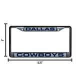 NFL Dallas Cowboys Laser Cut Chrome License Plate Frame Fan Gear NFL Dallas Cowboys