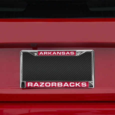 NCAA Arkansas Razorbacks Laser Cut Chrome License Plate Frame Fan Gear NCAA Arkansas Razorbacks