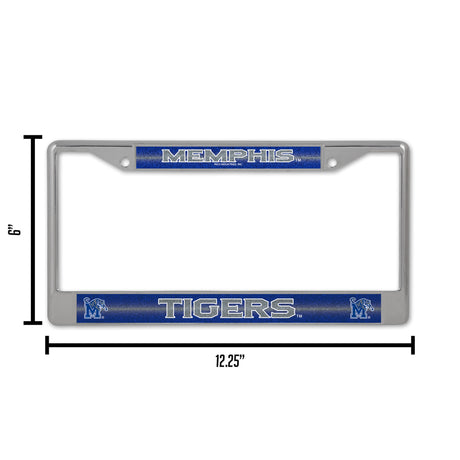 NCAA Memphis Tigers Chrome Glitter License Plate Frame Fan Gear NCAA Memphis Tigers