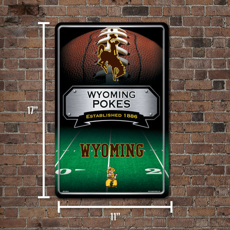 NCAA Wyoming Cowboys Large Metal Sign Fan Gear NCAA Wyoming Cowboys