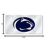 NCAA Penn State Nittany Lions - PSU Silver Laser Cut Automobile Tag Fan Gear NCAA Penn State Nittany Lions